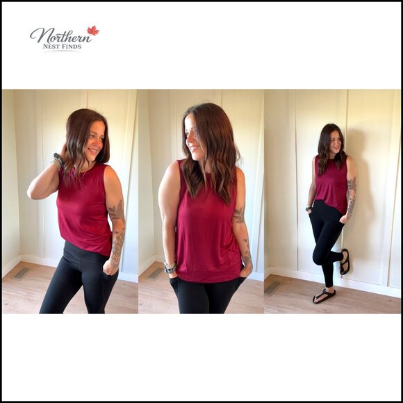 Summer Tank Top Sleeveless Crewneck Loose Fit Basic Cami Casual Shirt - Picture 6 of 7